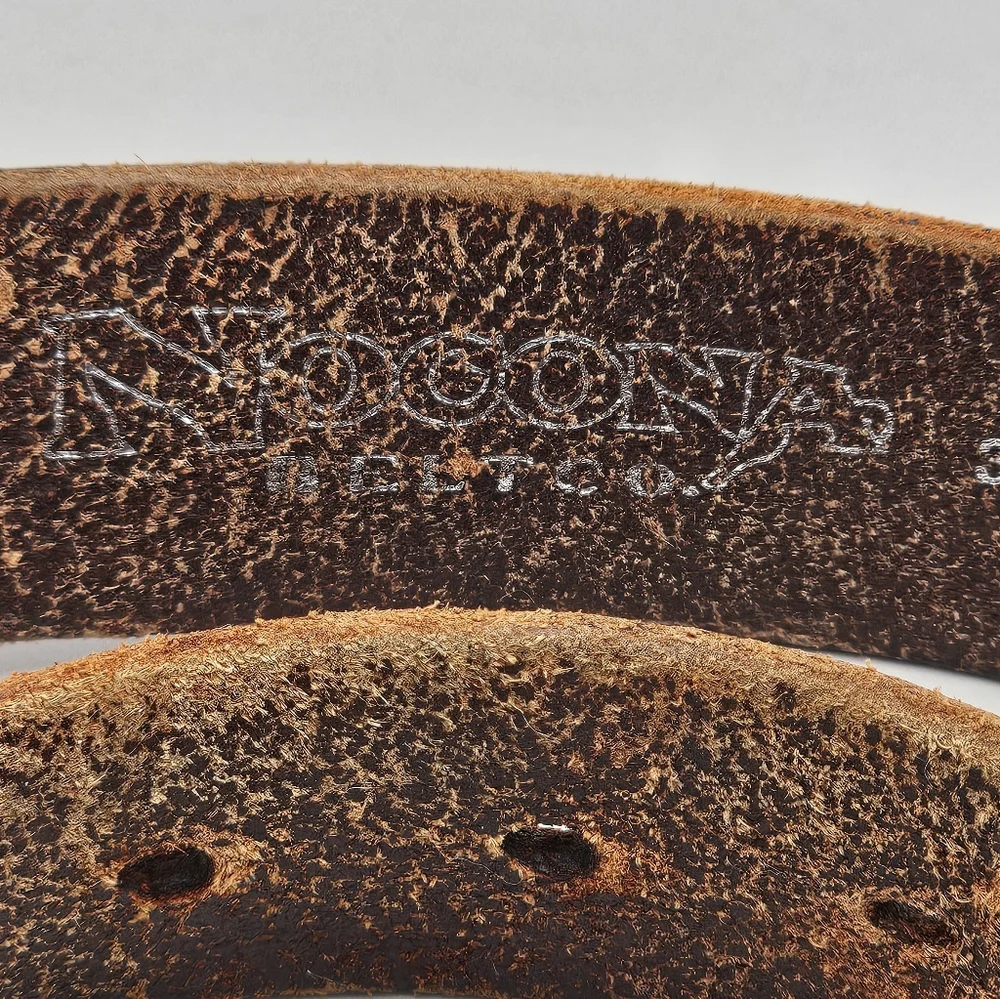 Nocona Genuine Leather 12 Gauge Belt Mens Belt Brown Sz 38 Worn Wear‎ Thrashed